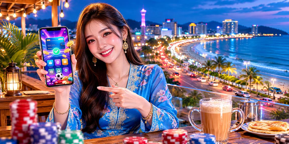 Pengguna Kuantan membuat deposit dalam platform 57000 menggunakan pakaian tradisional baju kurung